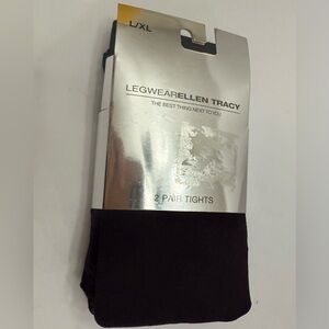 New Ellen Tracy Leg-wear tights (2) blk/deep purple size L/XL